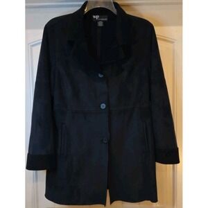 WP By Weatherproof Womens L Button Black Butter Soft Polyester EUC